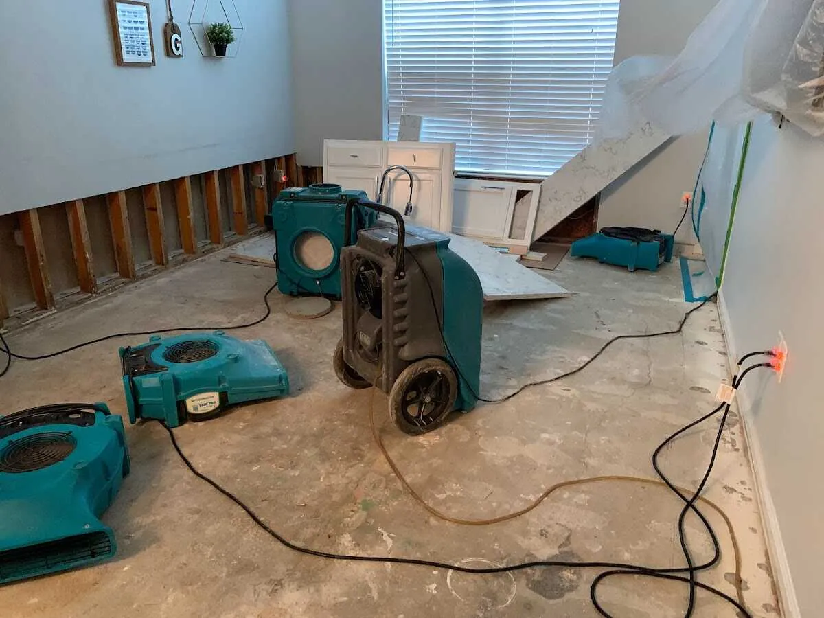 Dehumidifier in flood-cut room for Water Extraction & Removal in North Salem